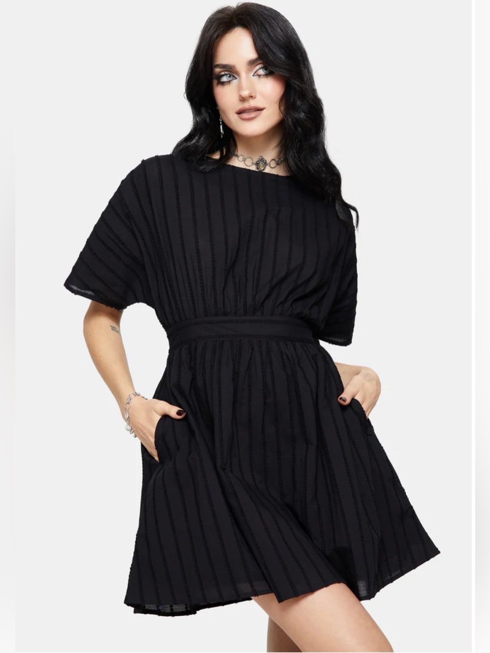 NWT Disturbia Blythe Cotton Tie Back Mini Dress size US 6